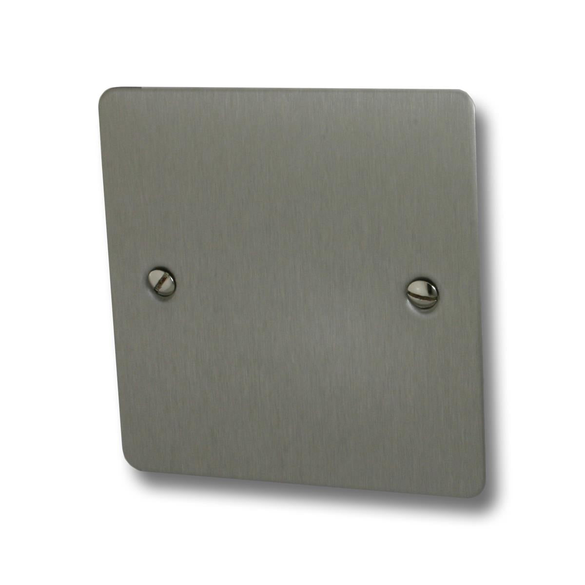 Flat Brushed Steel 1 Gang Blank