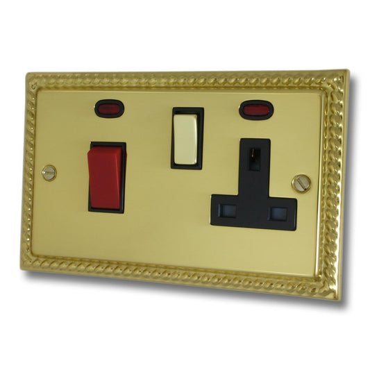 Monarch Polished Brass 45 Amp Switch & 13 A Socket