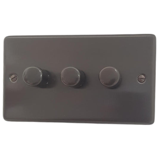 Contour Black Bronze 3 Gang LED Dimmer