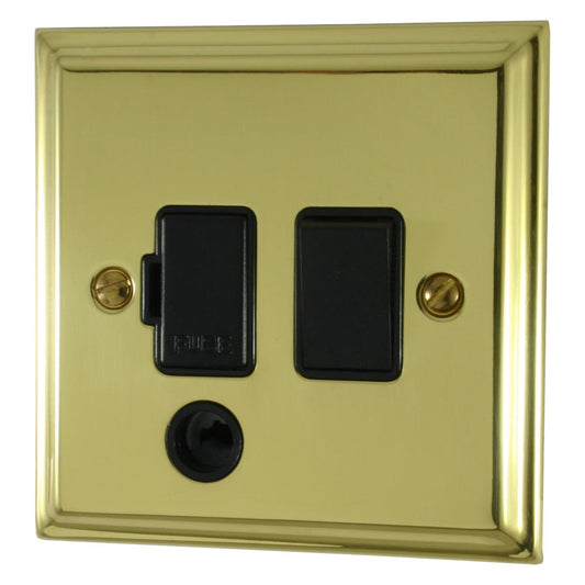 Deco Polished Brass Switch Fused Spur & Flex Outlet