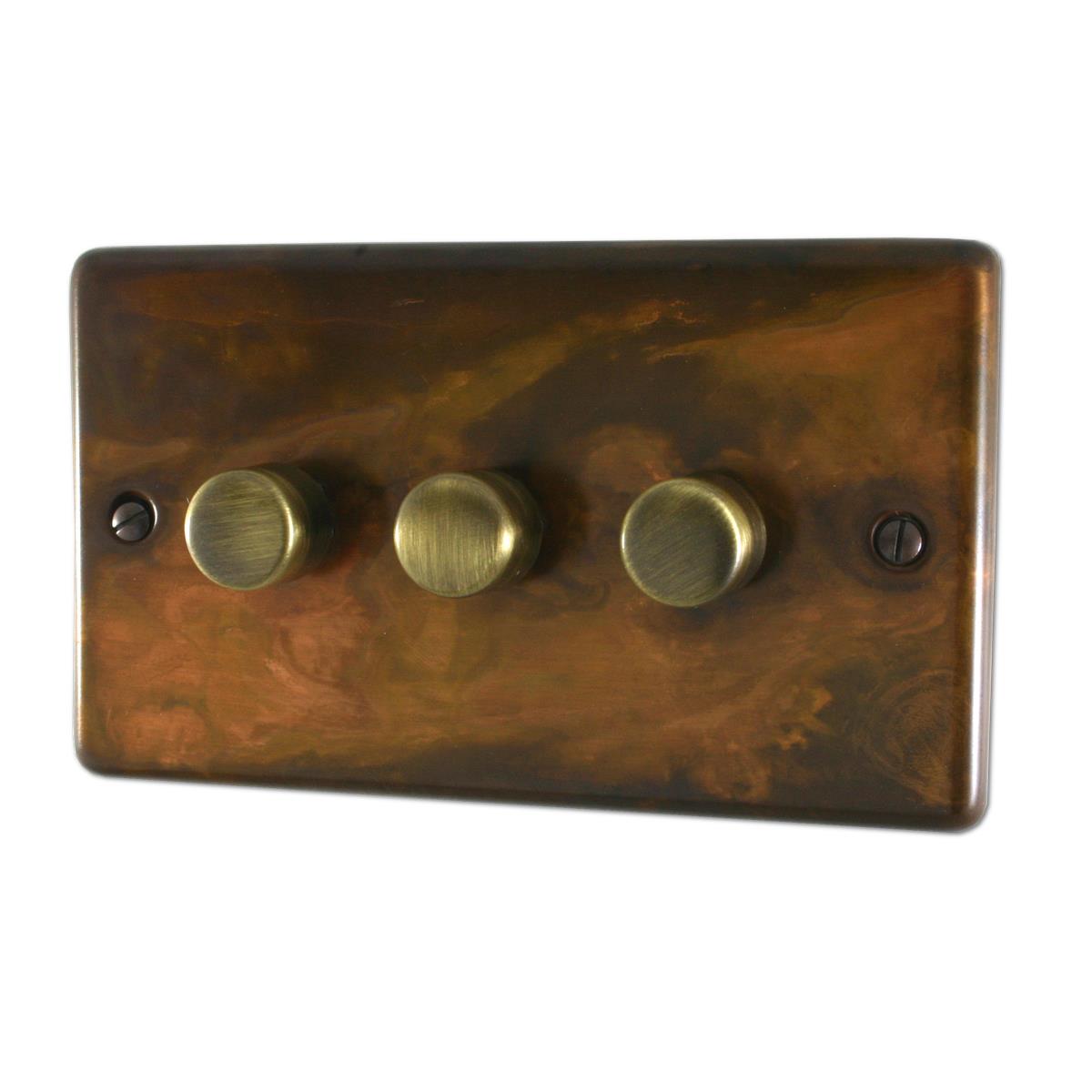 Contour Tarnished Copper 3 Gang Dimmer LED