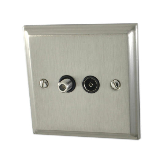 Deco Satin Nickel Coax &Satellite Point