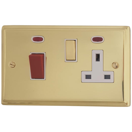 Deco Polished Brass 45 Amp Dp Switch & 13 A Socket